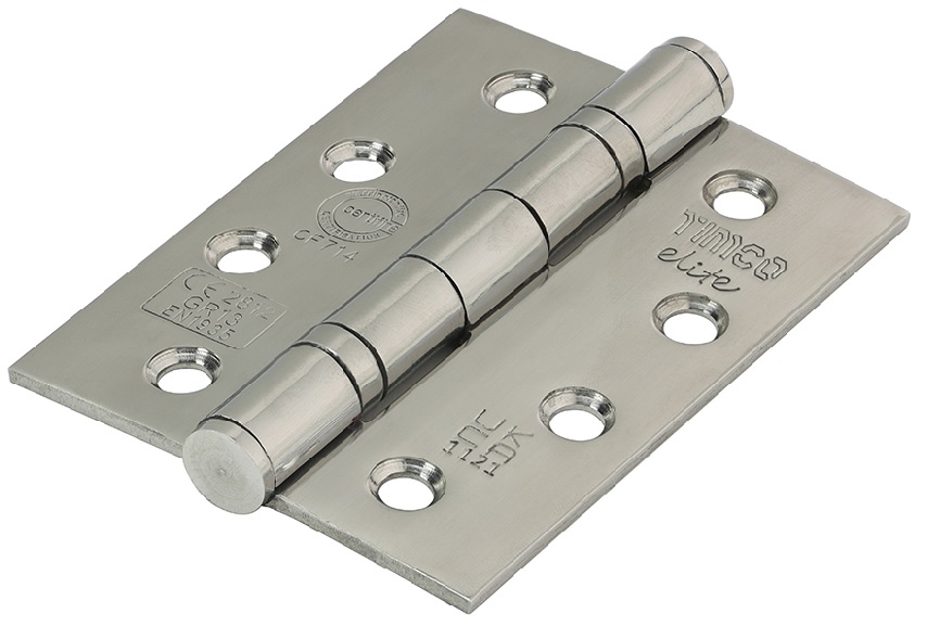 Timco 101 x 76 x 3 - Grade 13 Fire Door Hinges - Polished Stainless Steel - Blister Pack of 2